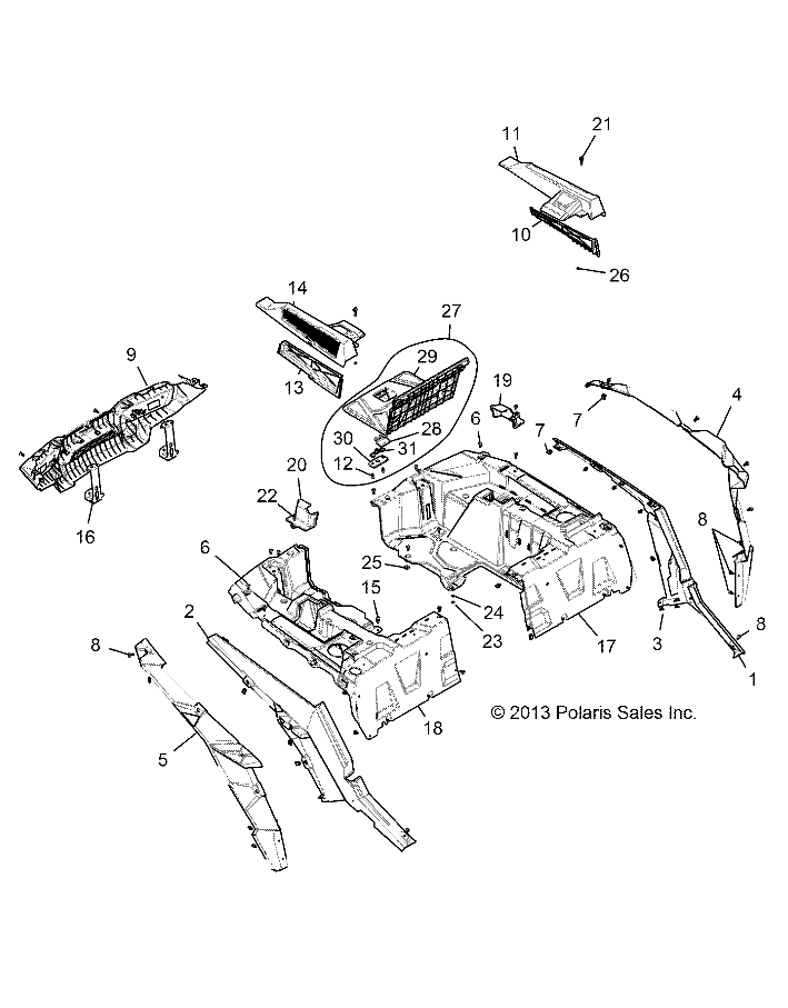 Part Number : 5450520-070 SHOCK PANEL RESERVOIR RIGHT GL