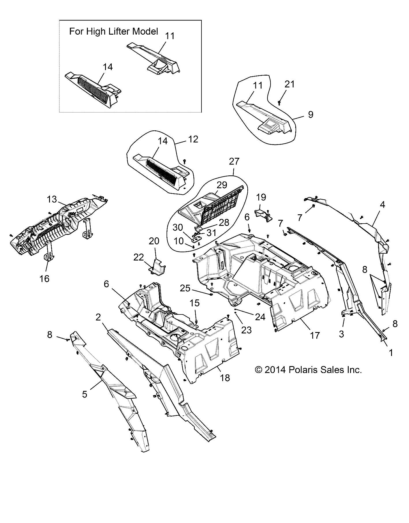 Part Number : 2635659 INTAKE COVER WITH MESH