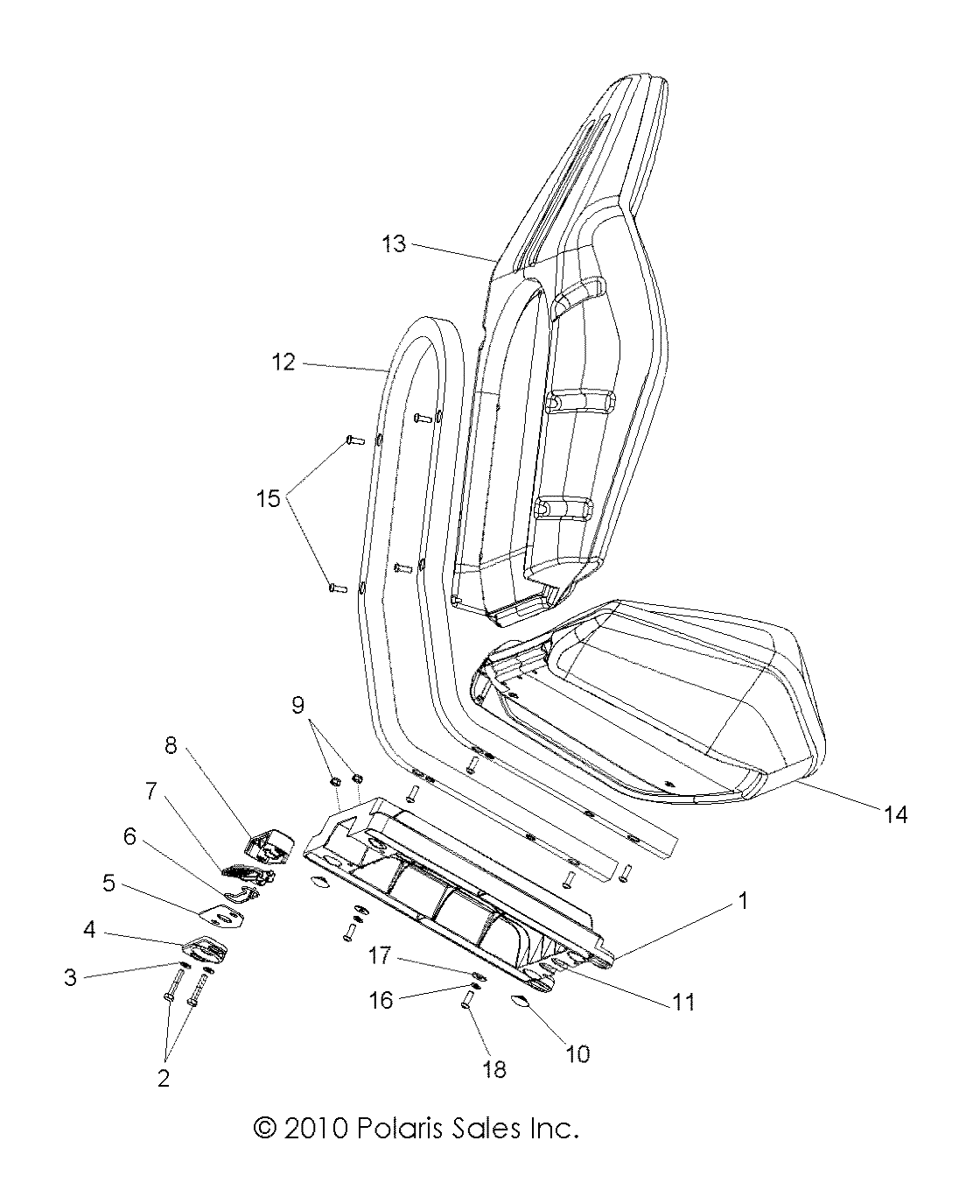 Part Number : 2687837 SEAT BACK ASSEMBLY