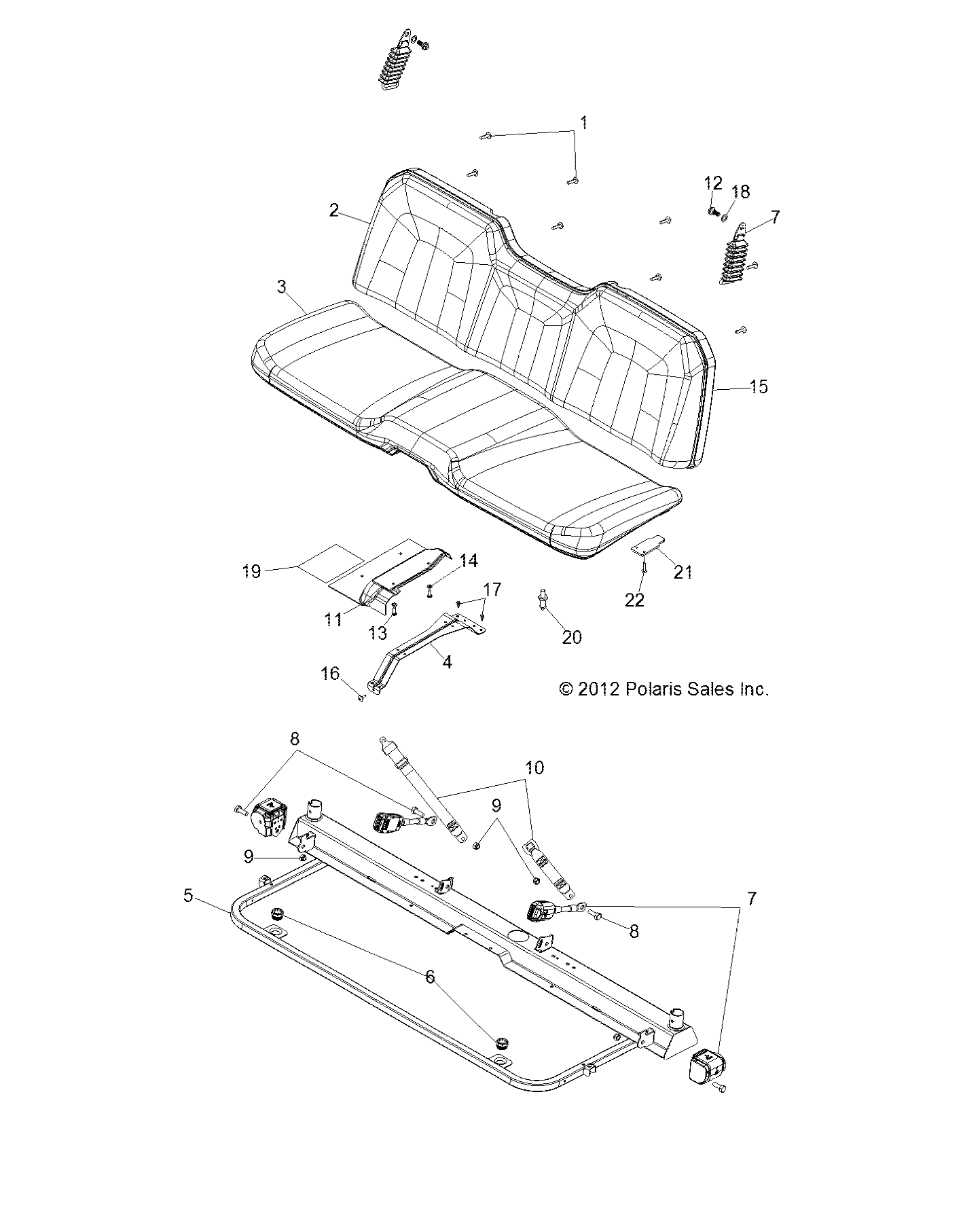 Part Number : 2685002 ASM-SEAT RNGR BTM BLK/P.WHITE