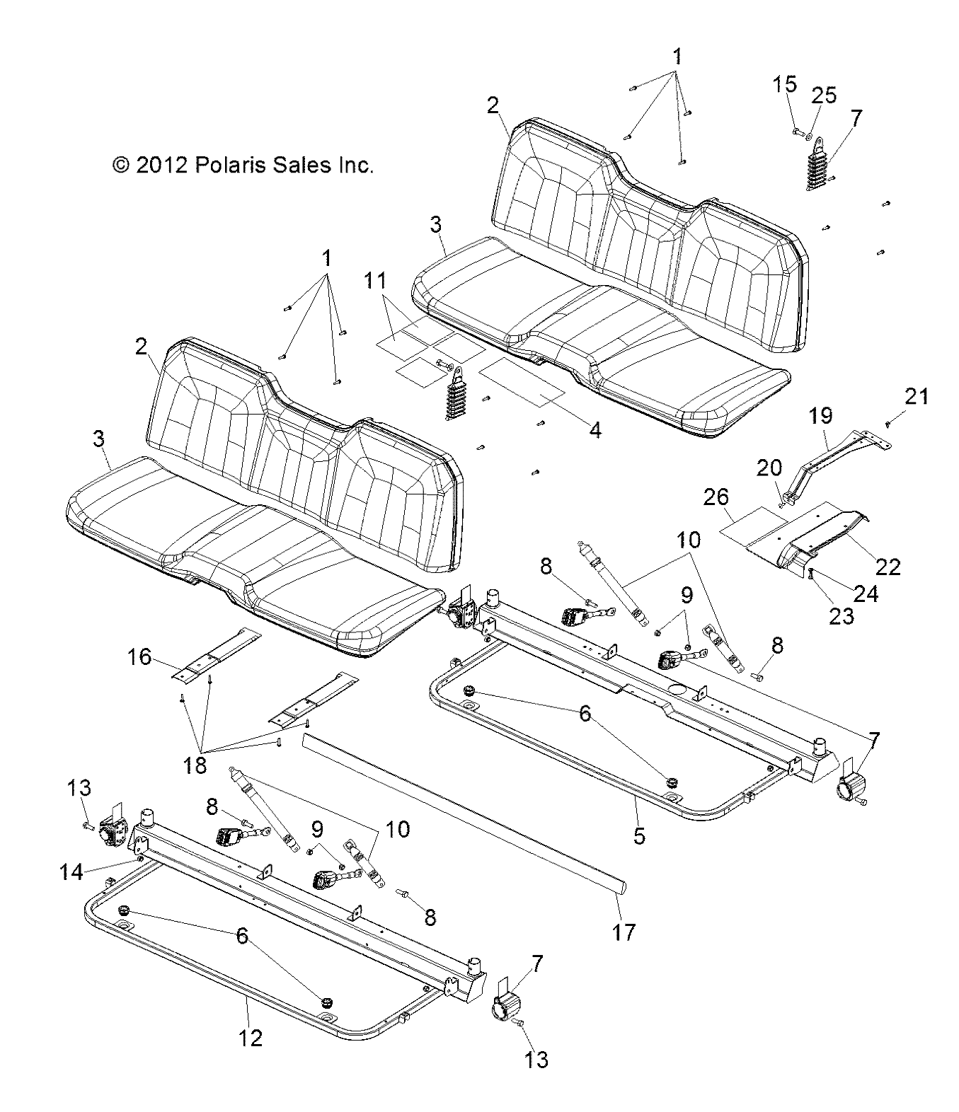 Part Number : 2684989 ASM-SEAT RNGR BTM BLK SUEDE M