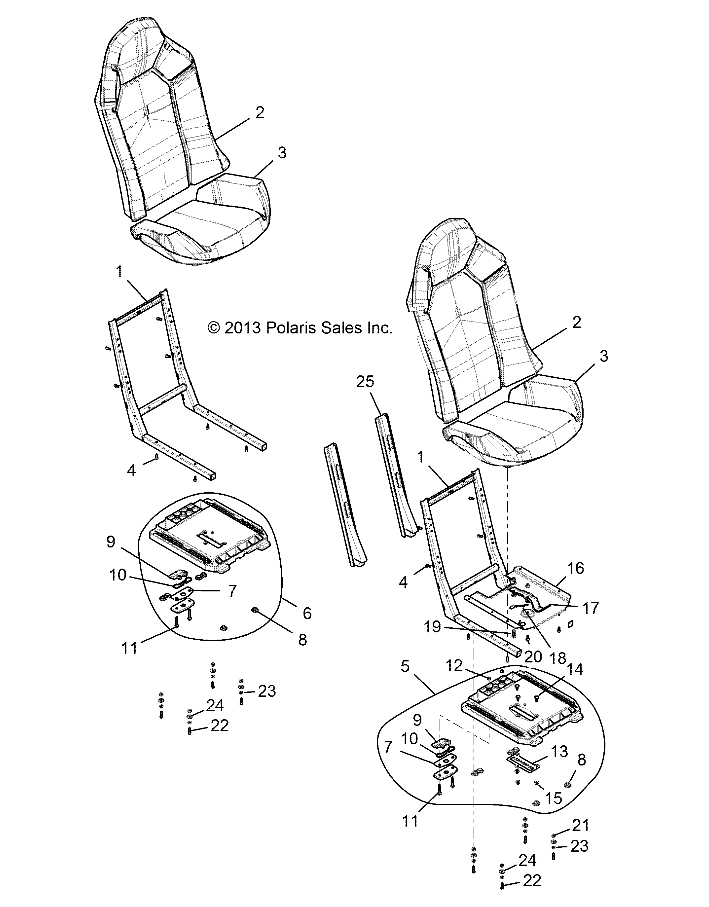 Part Number : 2685974 BACK SEAT ASSEMBLY  BLACK/WHIT