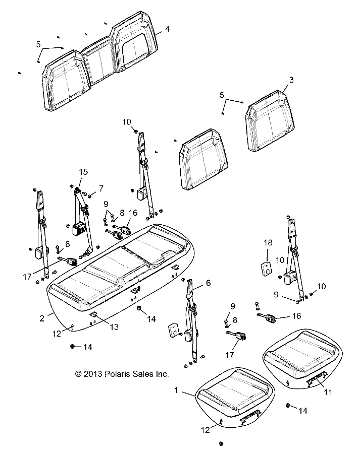 Part Number : 2685651-070 SEAT BOTTOM BASE 3 PASS  GLOSS