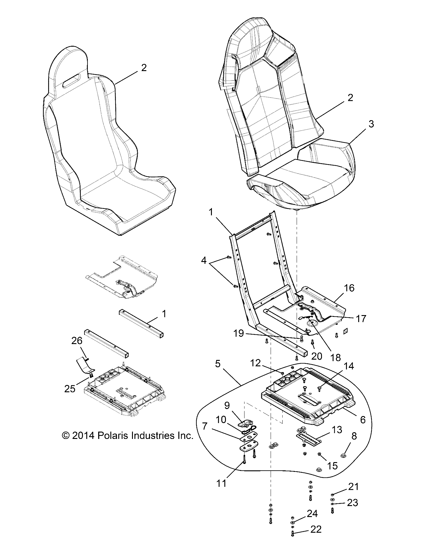 Part Number : 2686600 ASM-SEAT BTM BLK/SILVER/ORNG