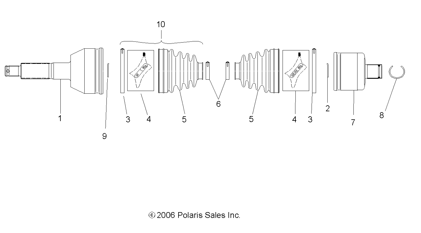 Foto diagrama Polaris que contem a peça 1332285