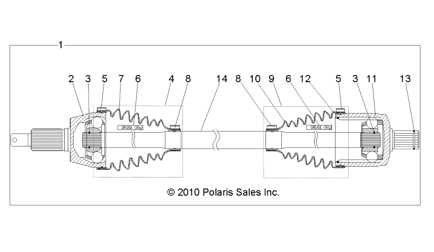 Part Number : 1332858 FRONT HALF SHAFT