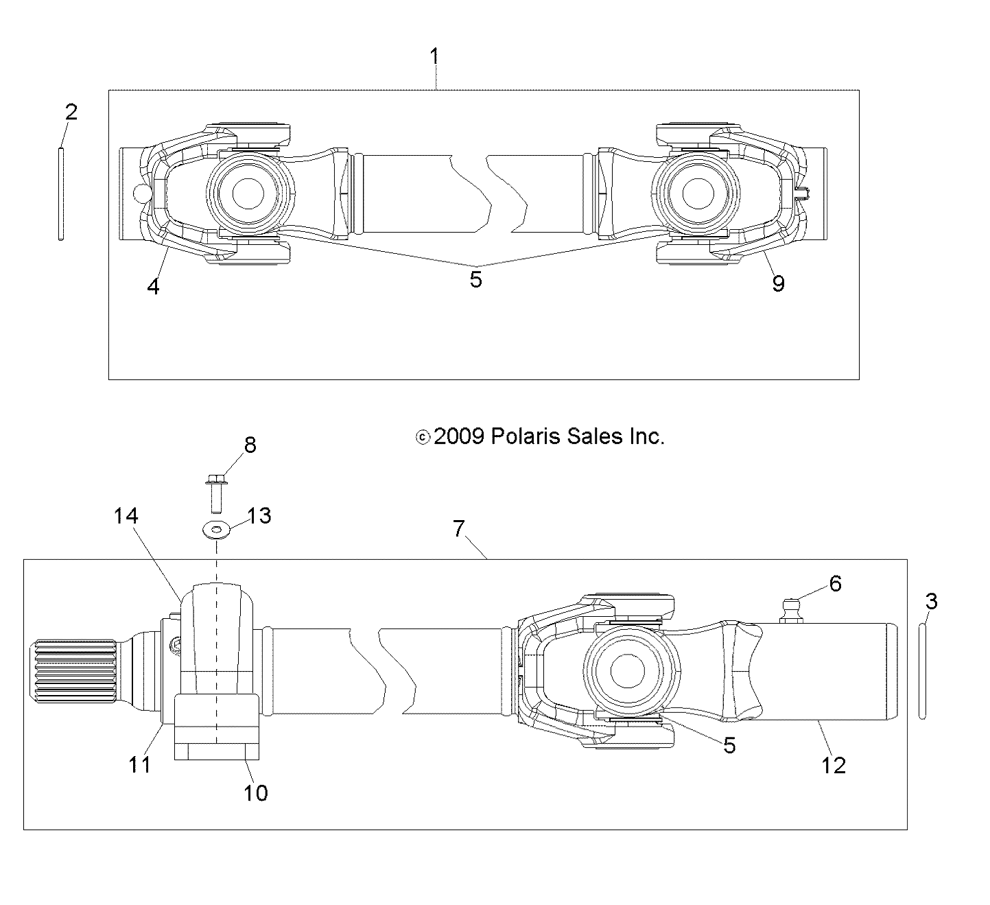 Part Number : 1332905 ASM-PROPSHAFT FRONT SPLIT