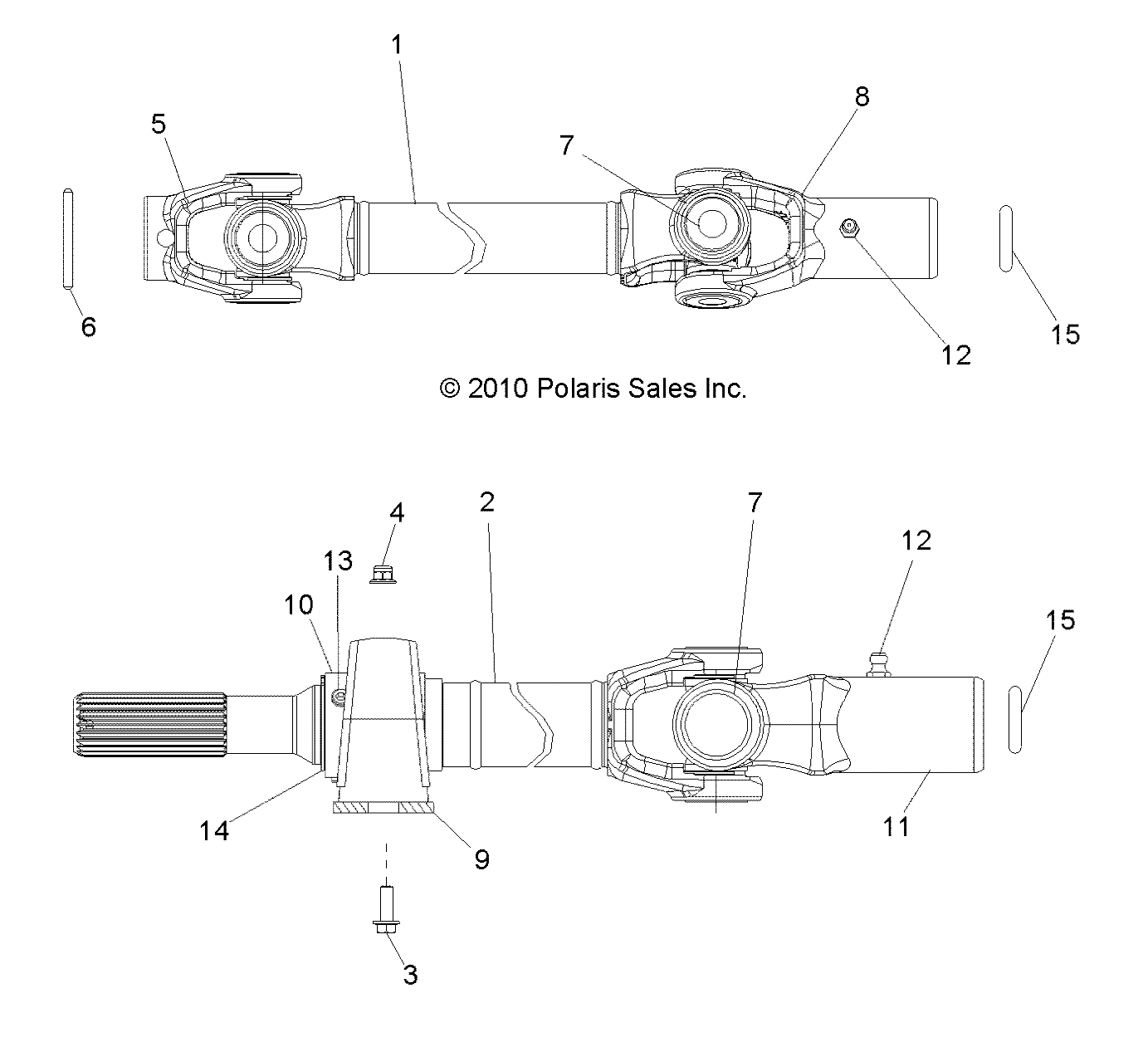 Part Number : 1332908 PROP SHAFT WITH BEARING  FRONT