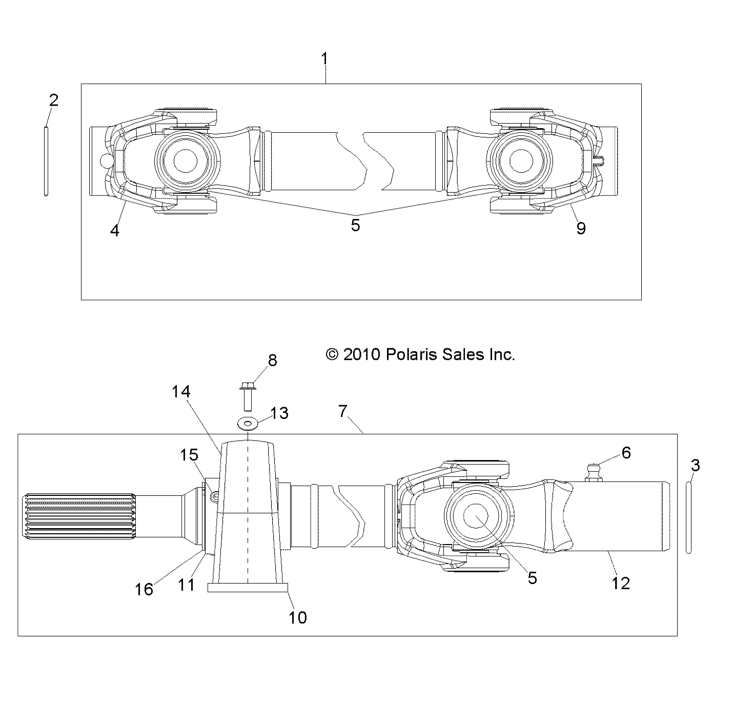 Part Number : 1332888 PROP SHAFT WITH BEARING ASSEMB