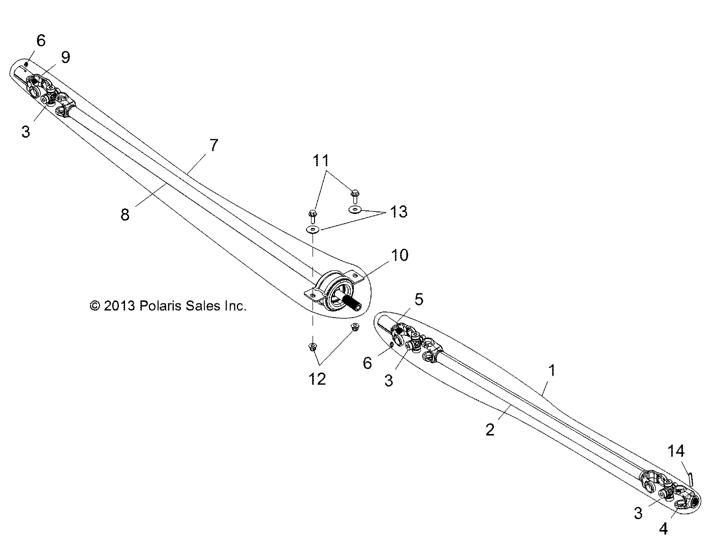 Part Number : 1333146 FRONT PROPSHAFT ASSEMBLY