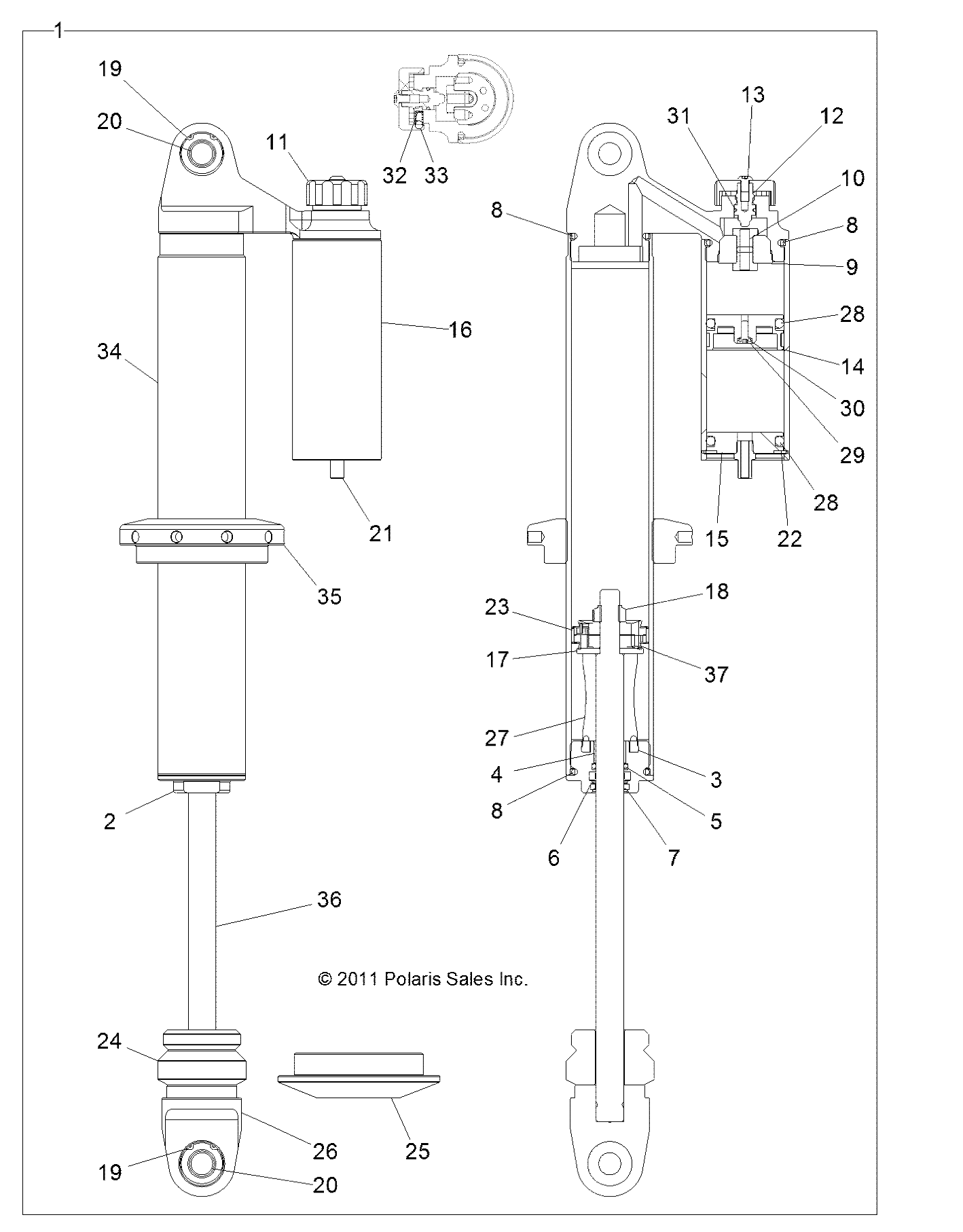 Foto diagrama Polaris que contem a peça 7043777