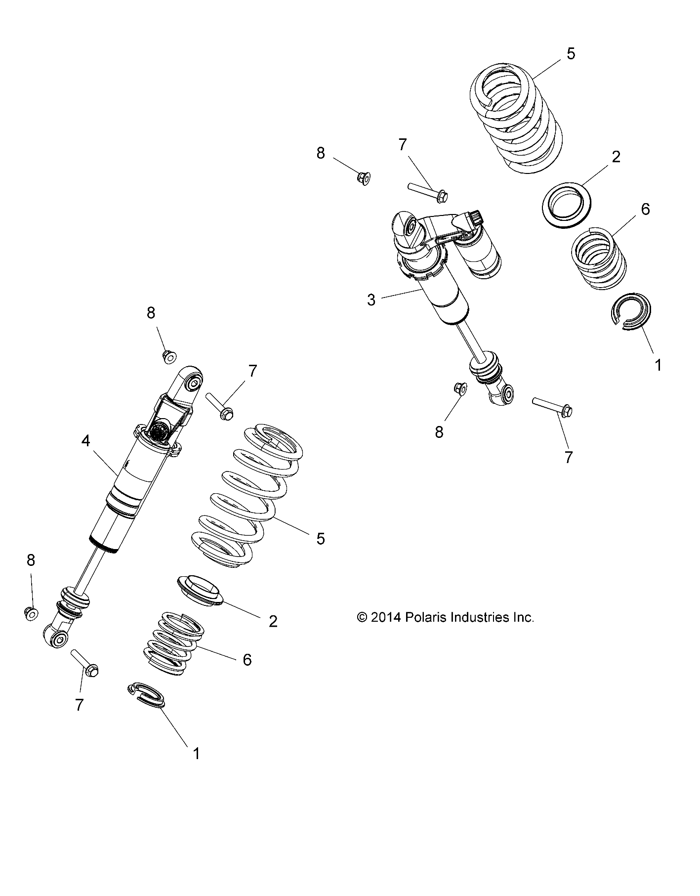 Part Number : 7044243 2 PIGGYBACK RESERVOIR SHOCK  R