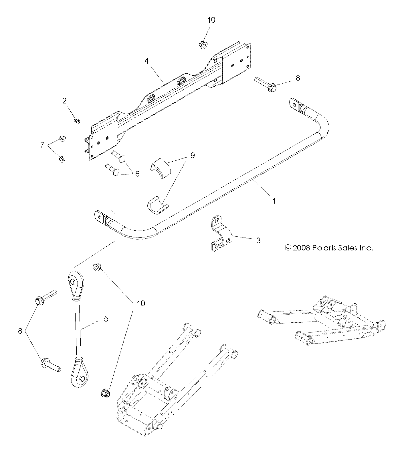 Part Number : 5335639-458 TUBE-STABILIZER REAR LT M.BLK