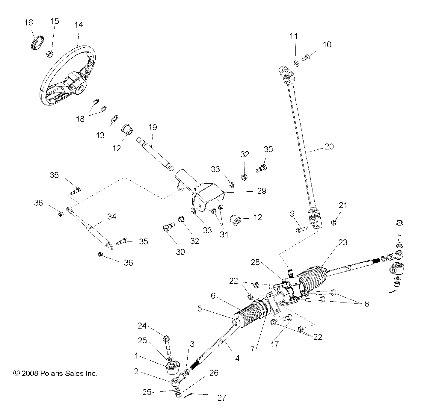 Part Number : 1823357 STERING SHAFT  UPPER