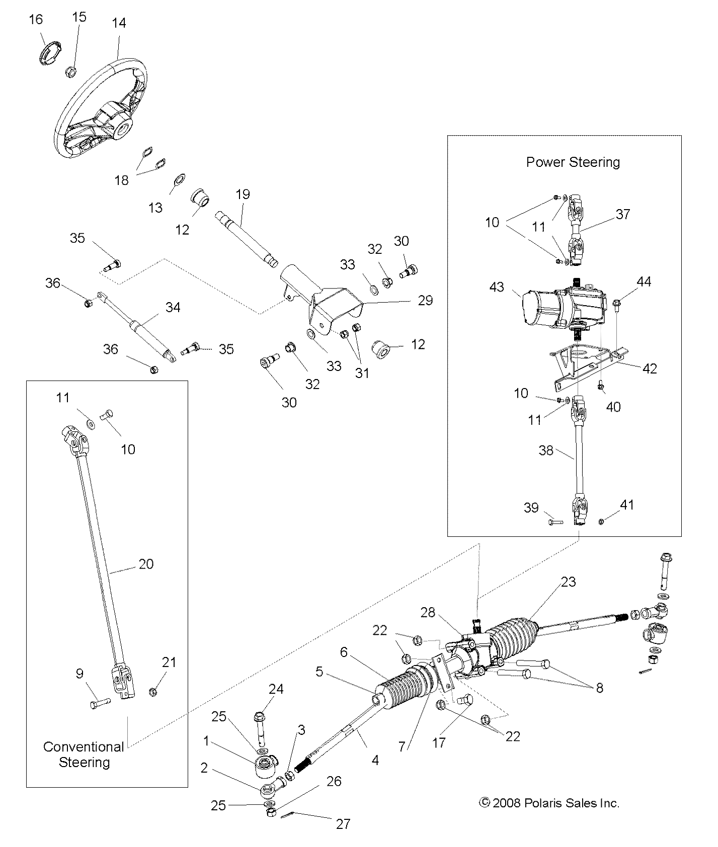 Foto diagrama Polaris que contem a peça 7043439