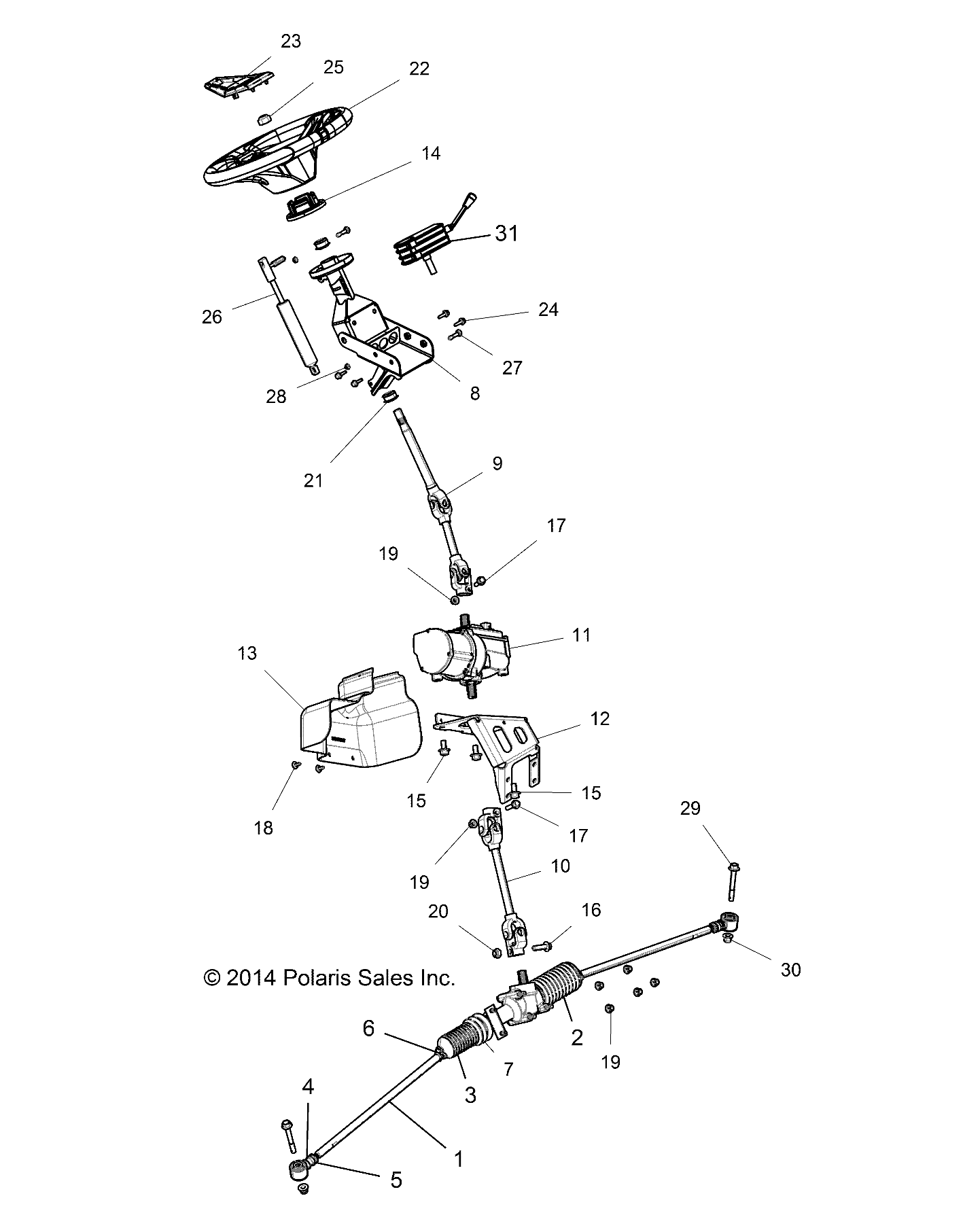 Foto diagrama Polaris que contem a peça 5450255-619