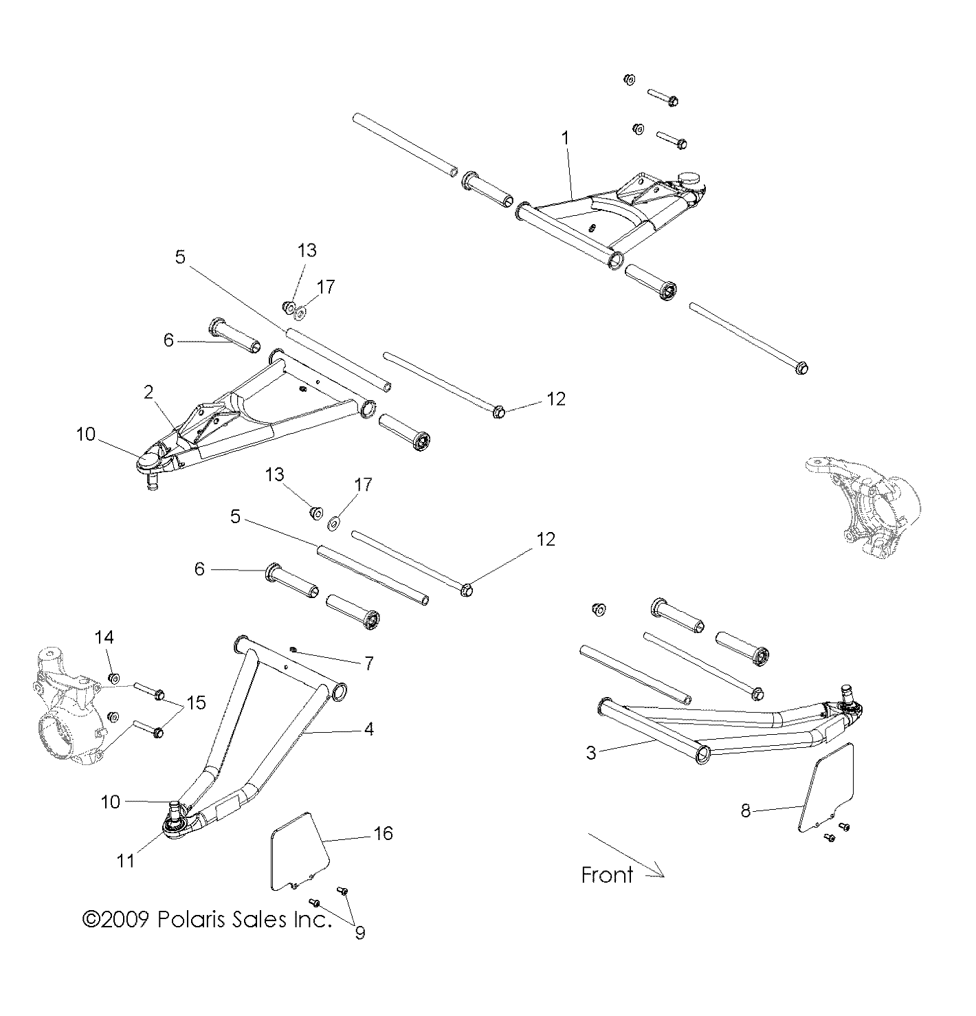 Foto diagrama Polaris que contem a peça 1015454-458