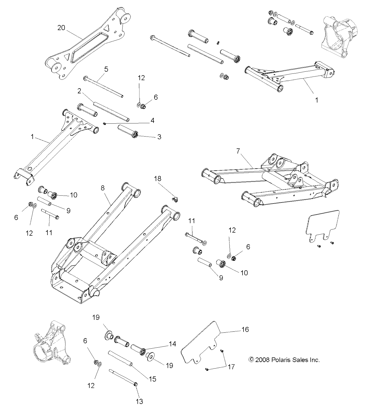 Foto diagrama Polaris que contem a peça 1016474-458