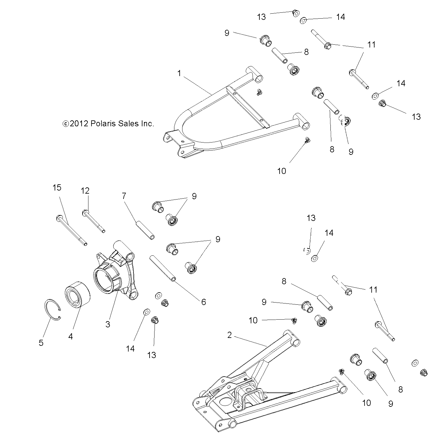 Foto diagrama Polaris que contem a peça 1018460-133