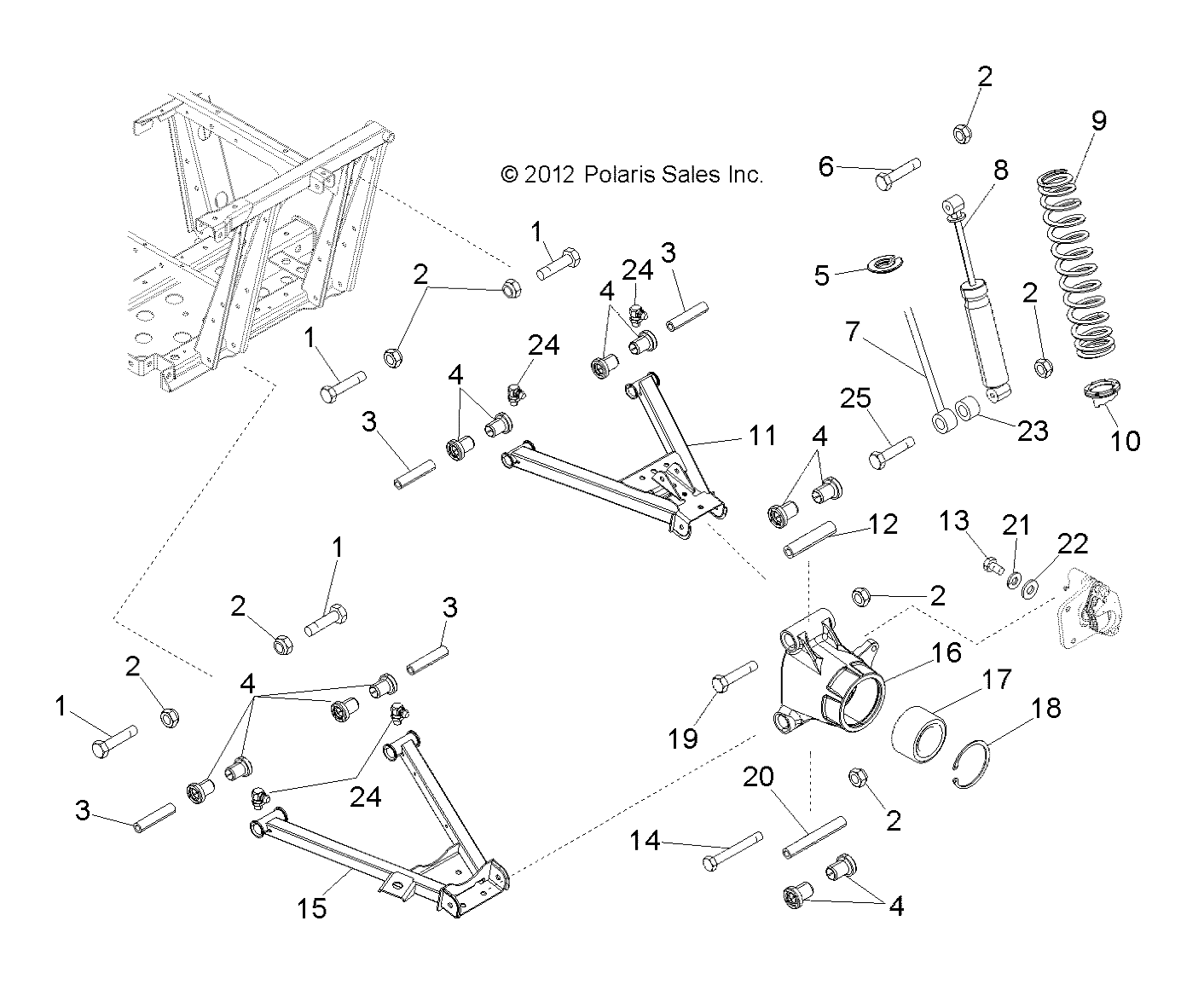 Foto diagrama Polaris que contem a peça 1018190-458