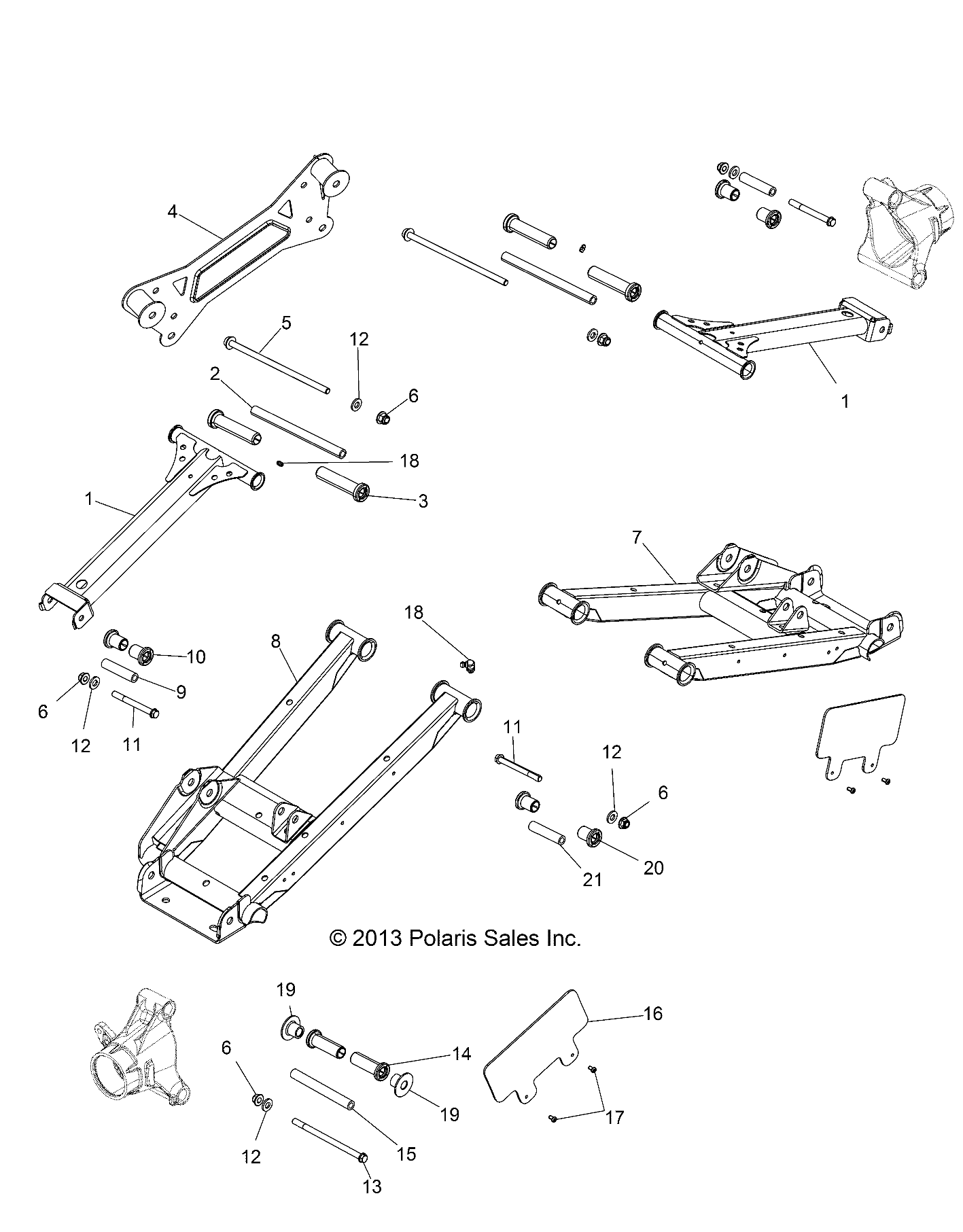 Foto diagrama Polaris que contem a peça 1016583-458