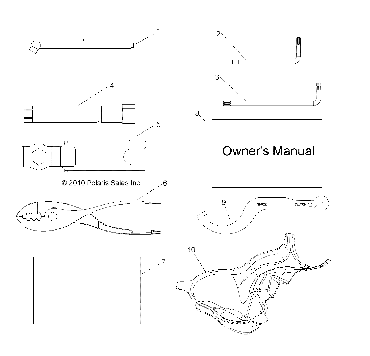 Foto diagrama Polaris que contem a peça 9923500