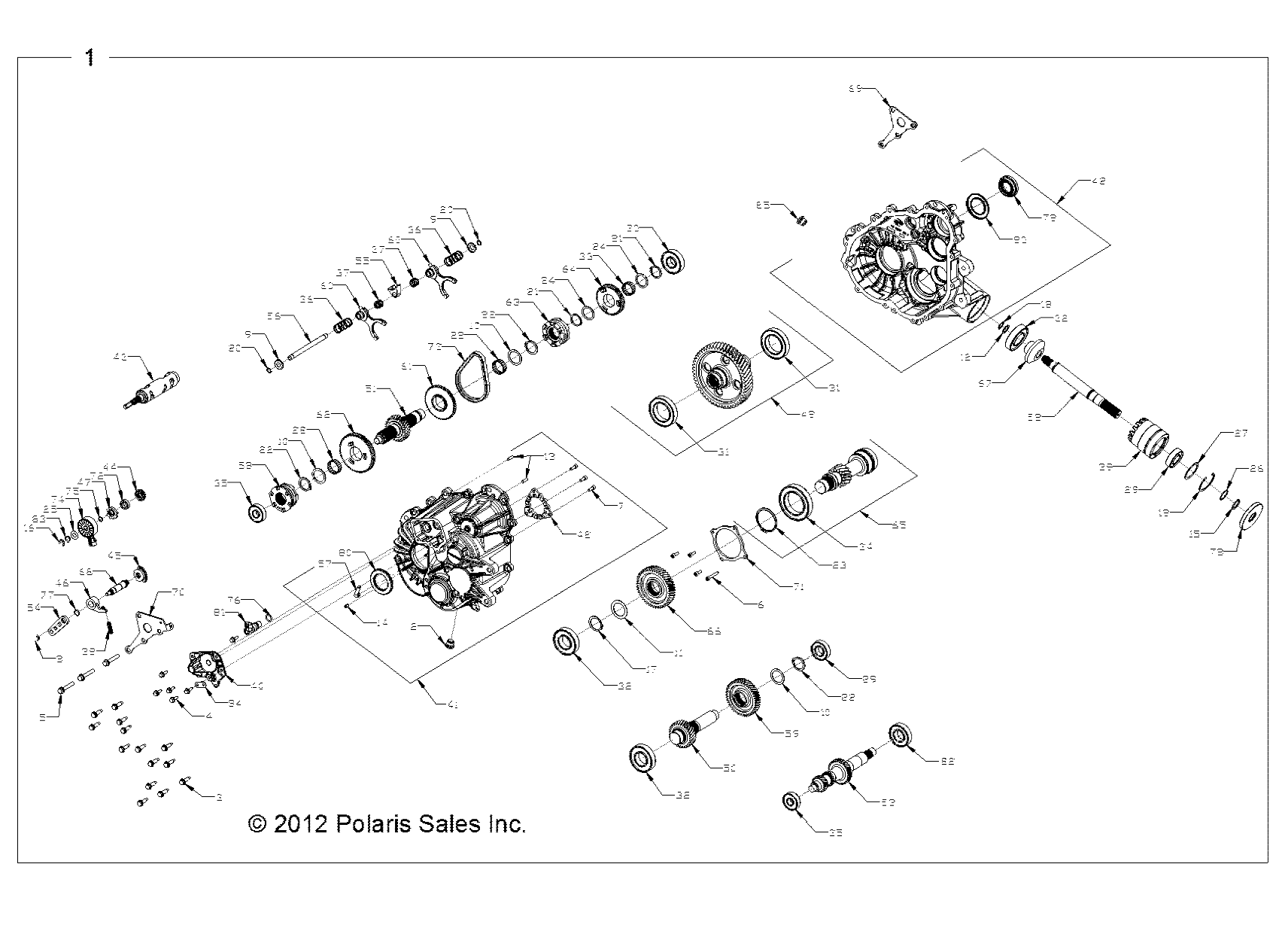 Part Number : 1333162 COMPLETE GEARCASE ASSEMBLY