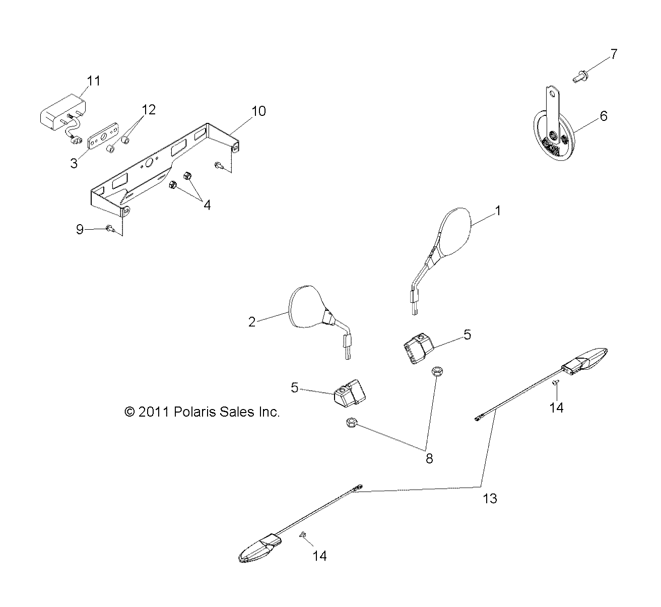 Foto diagrama Polaris que contem a peça 5255030-458