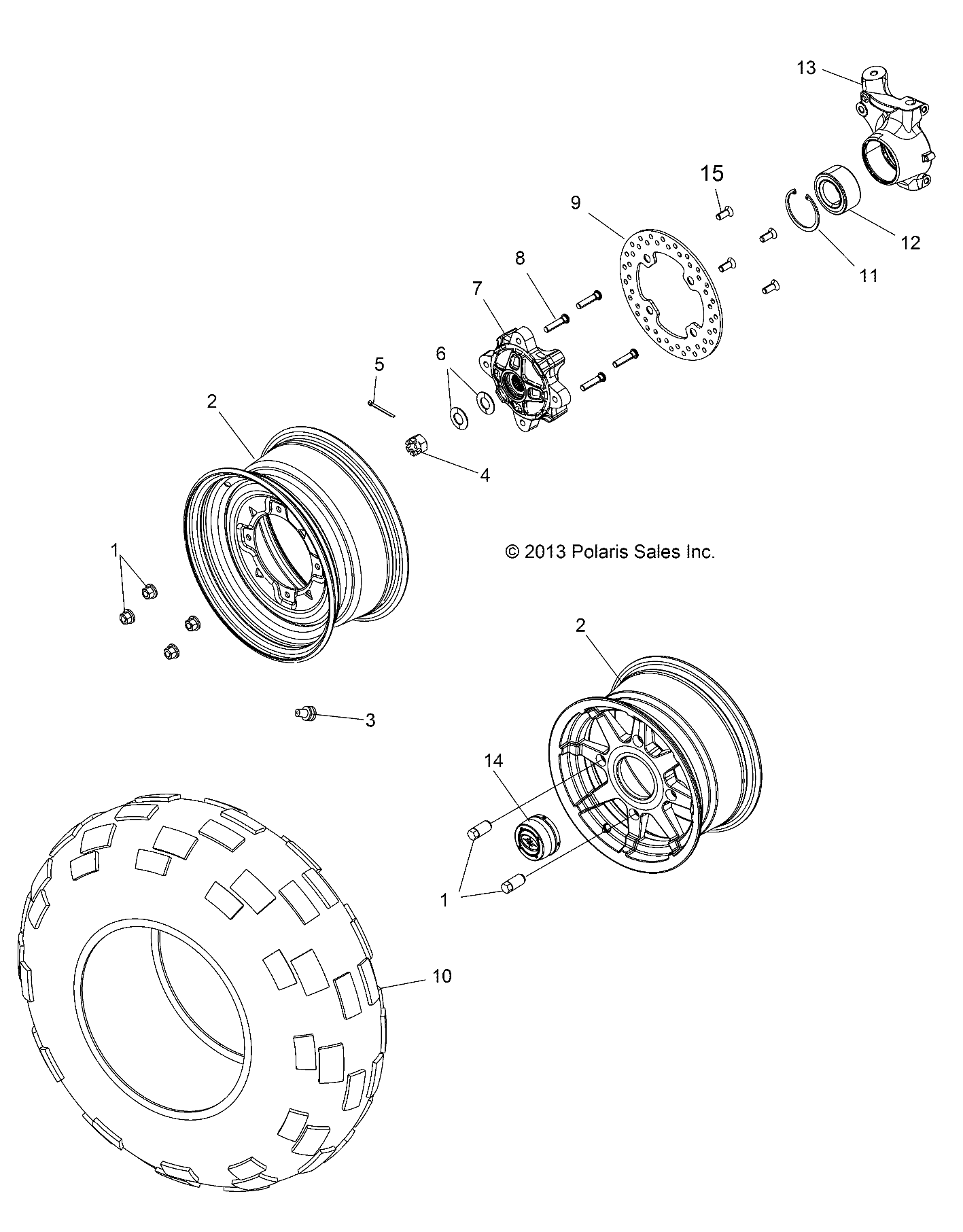 Foto diagrama Polaris que contem a peça 1521106-458