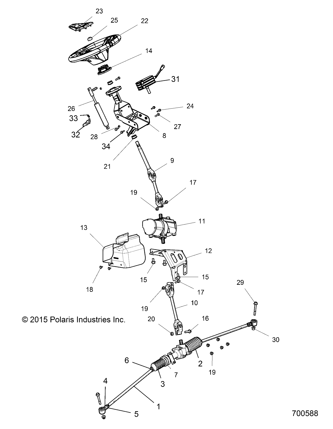 Foto diagrama Polaris que contem a peça 7061203