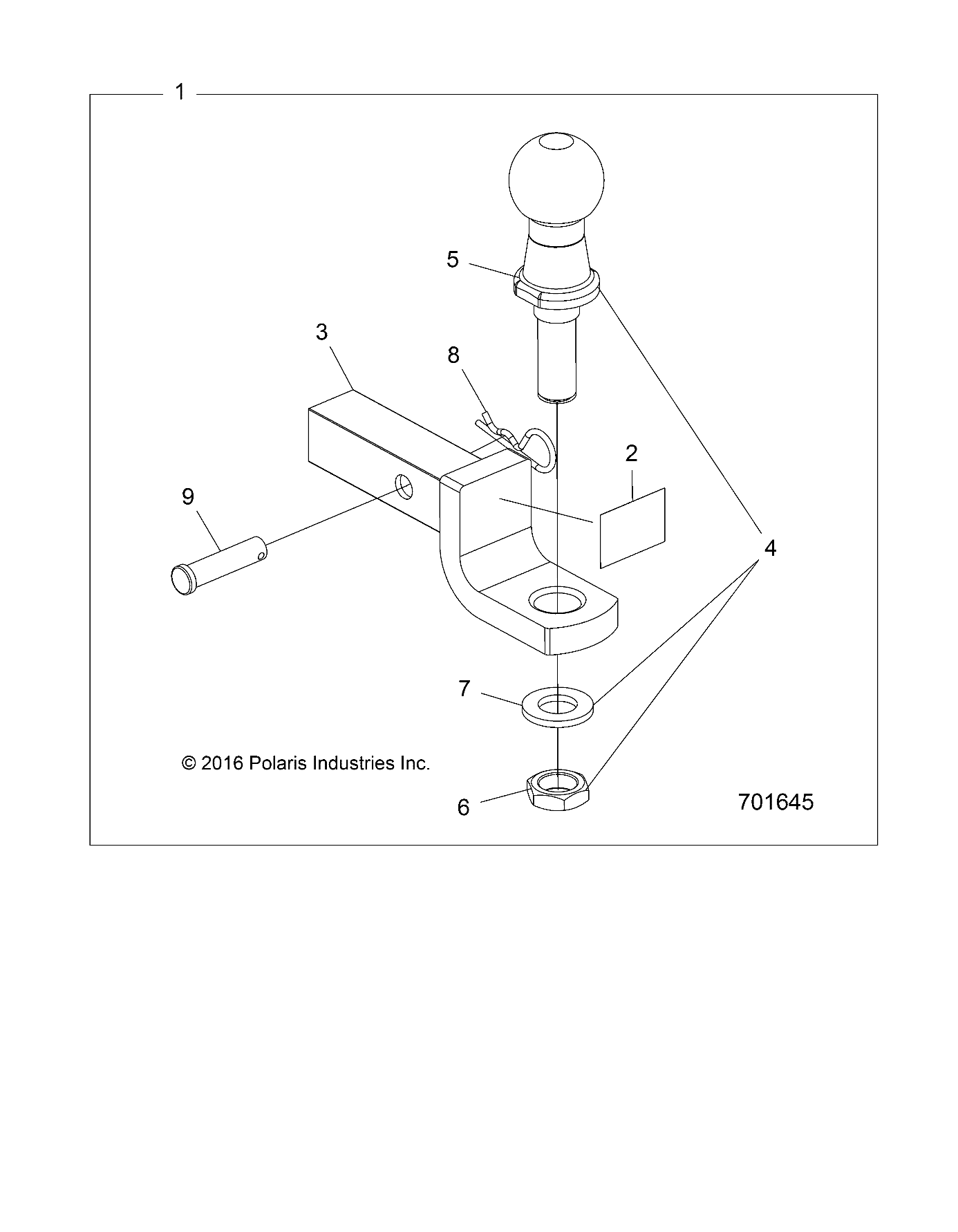 Foto diagrama Polaris que contem a peça 1022495-458