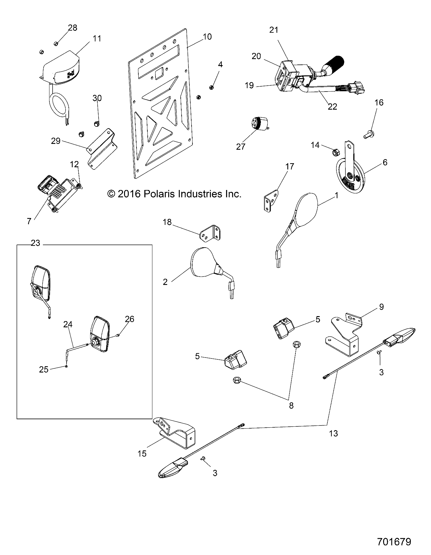 Foto diagrama Polaris que contem a peça 5259486-458