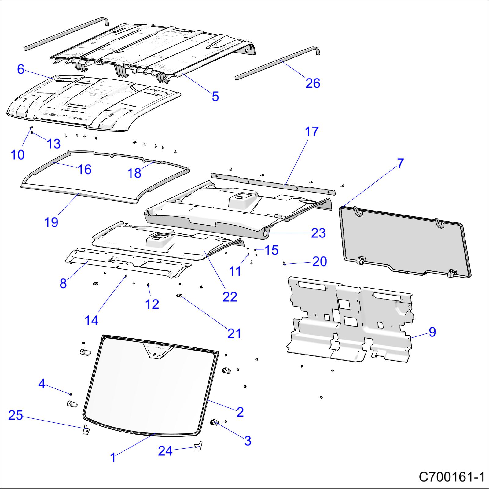 Part Number : 2207934 K-LINER ROOF FRONT RGR C HVAC