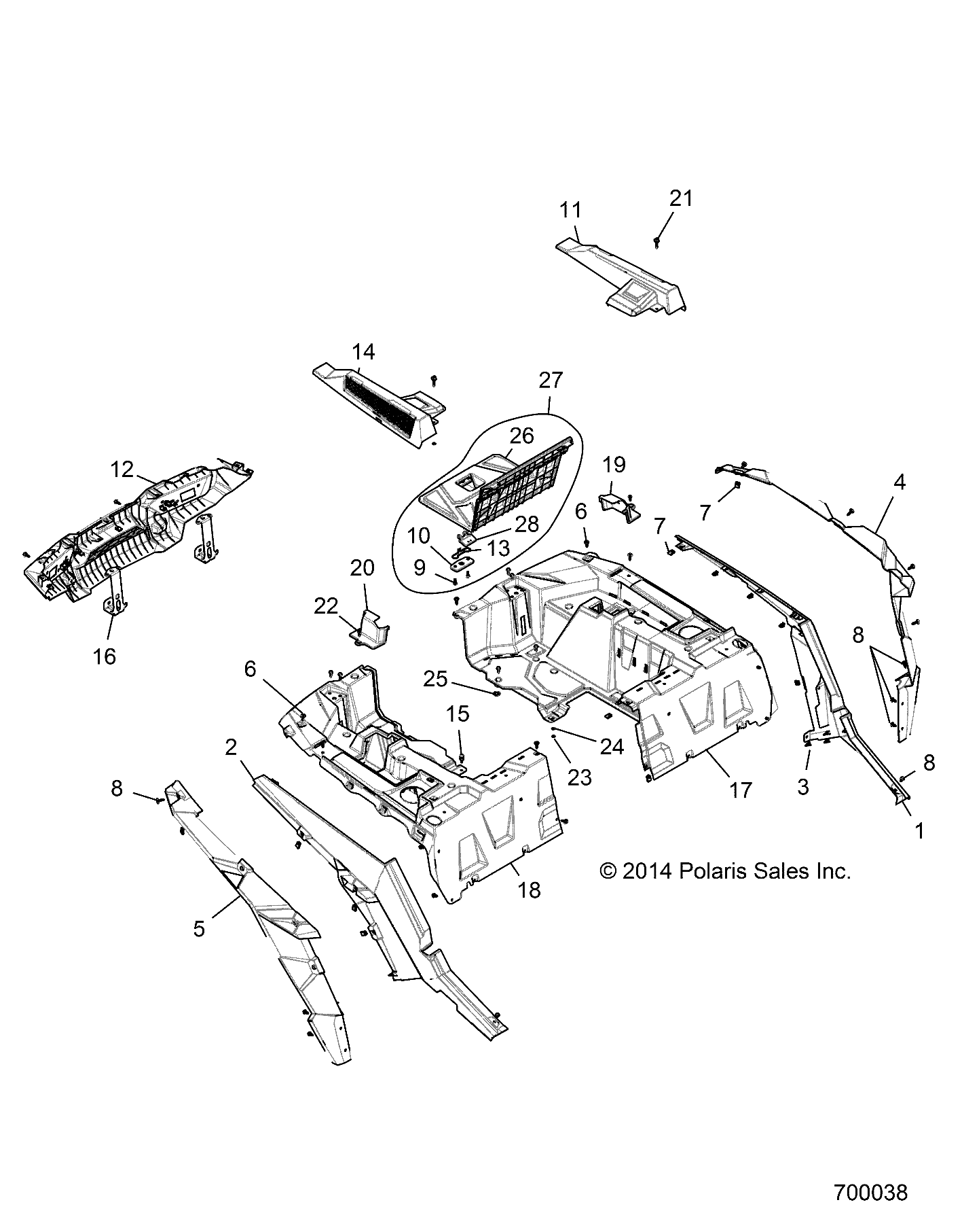 Foto diagrama Polaris que contem a peça 5450520-070