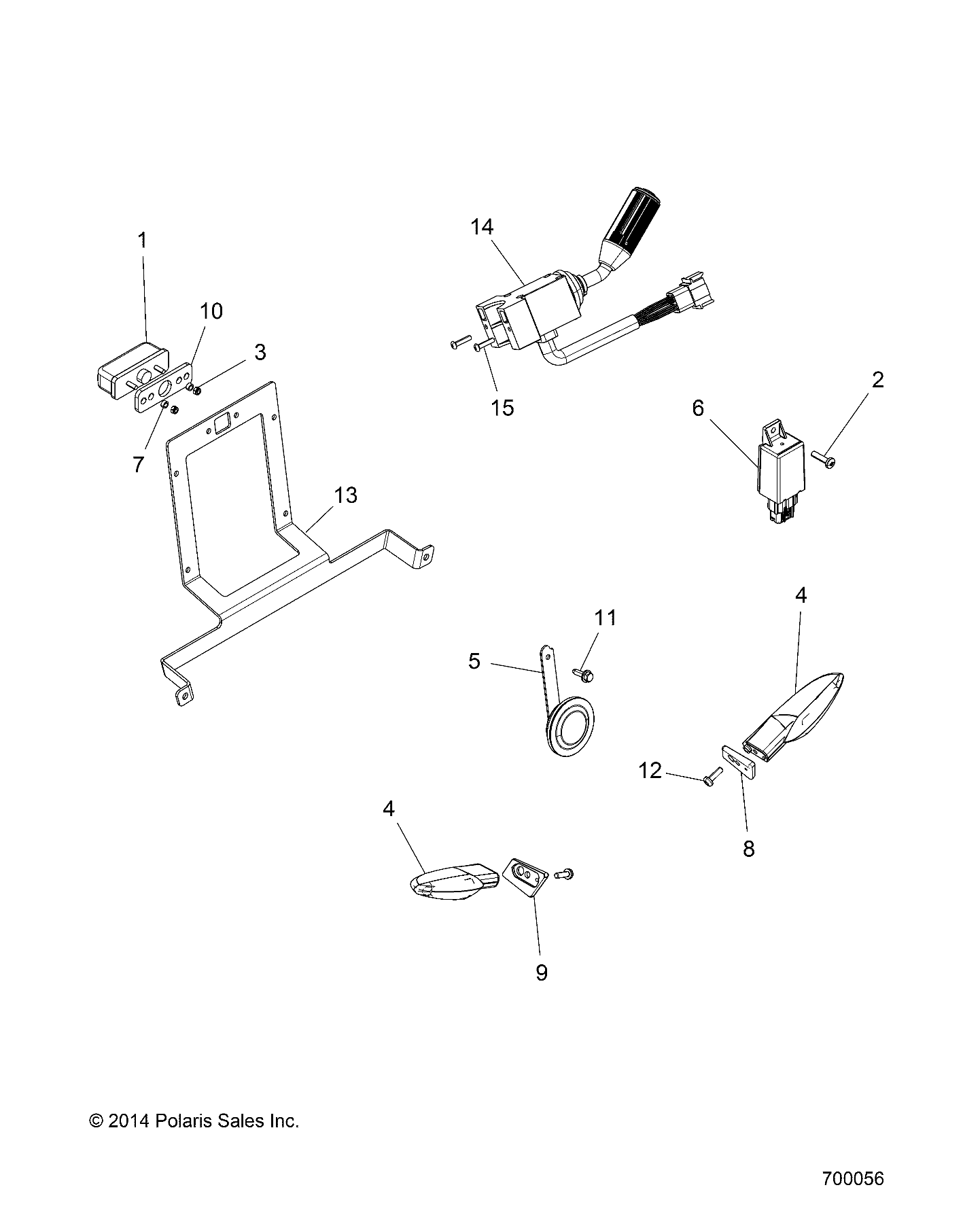 Foto diagrama Polaris que contem a peça 5260649-458