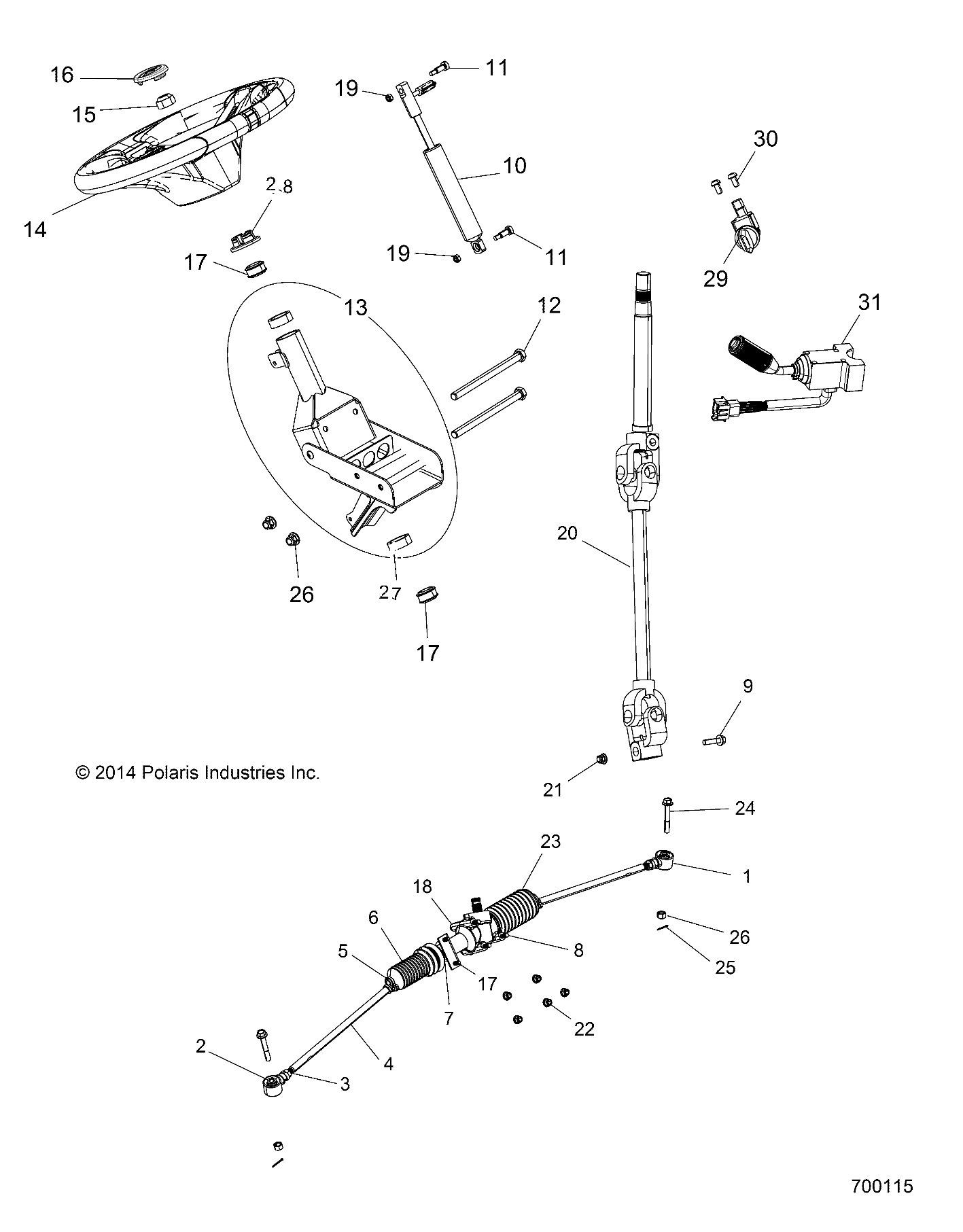Foto diagrama Polaris que contem a peça 1824294-458