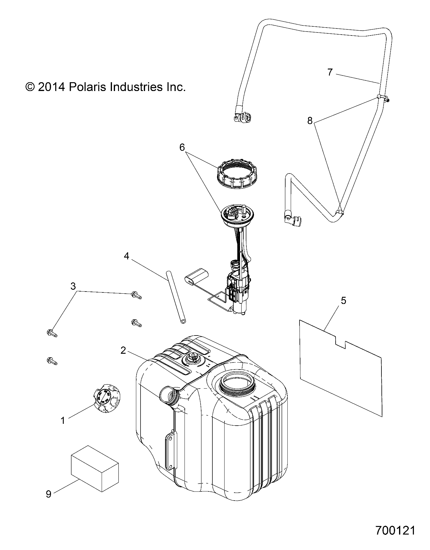 Part Number : 2521433 RAIL TO TANK FUEL LINE ASSEMBY