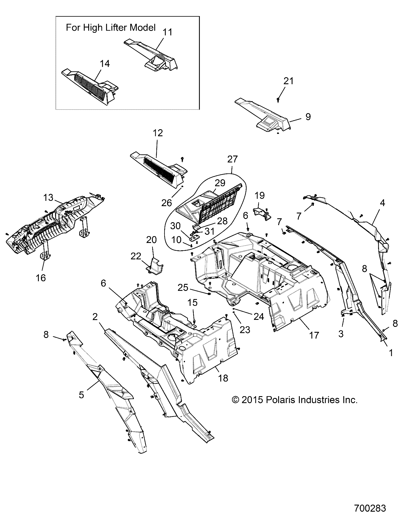 Foto diagrama Polaris que contem a peça 2635123-520