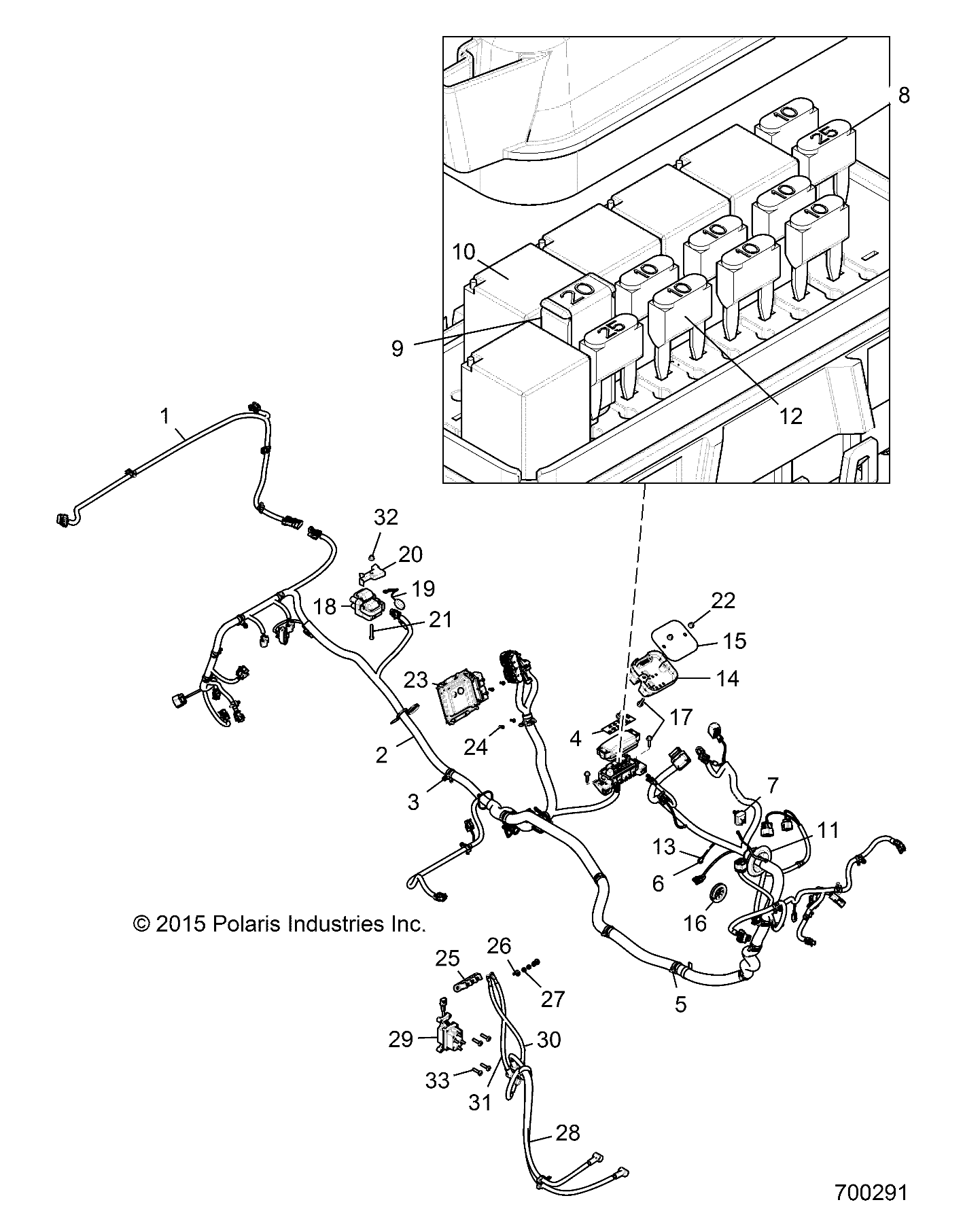 Foto diagrama Polaris que contem a peça 7182155