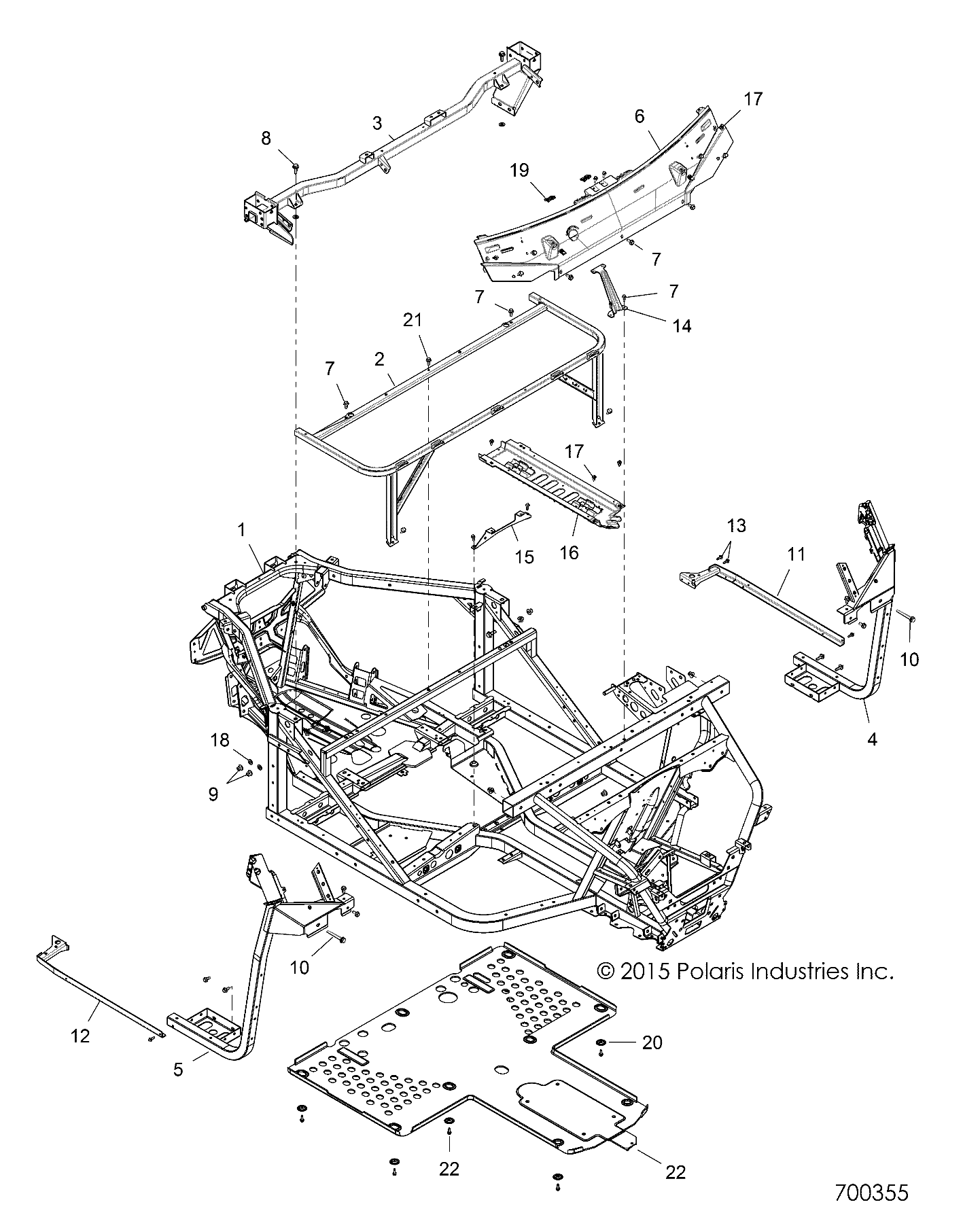 Foto diagrama Polaris que contem a peça 1020577-458