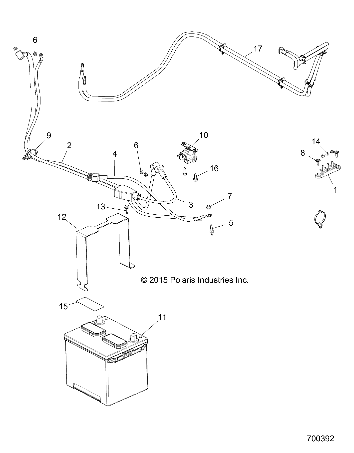 Part Number : 4015839 BATTERY TO SOLENOID CABLE  MUD