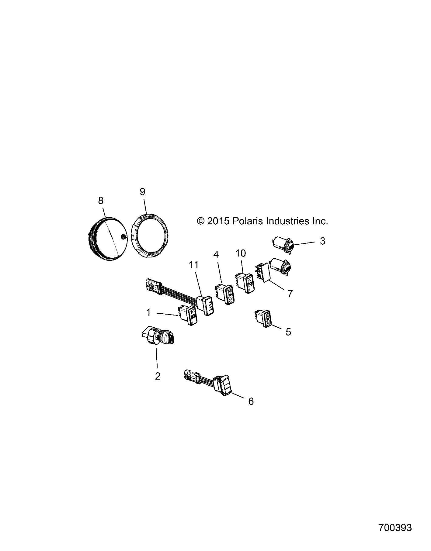 Foto diagrama Polaris que contem a peça 4015043