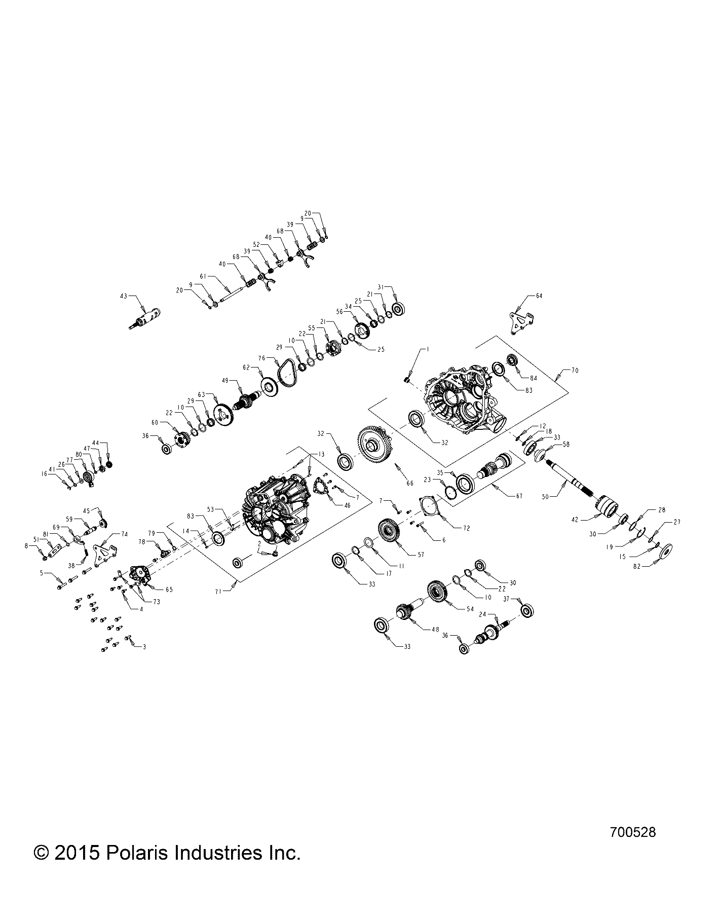 Part Number : 1333463 COMPLETE GEARCASE ASSEMBLY