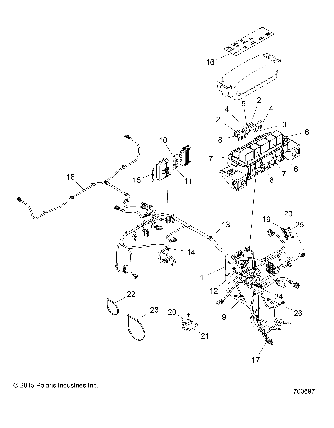 Foto diagrama Polaris que contem a peça 2413241