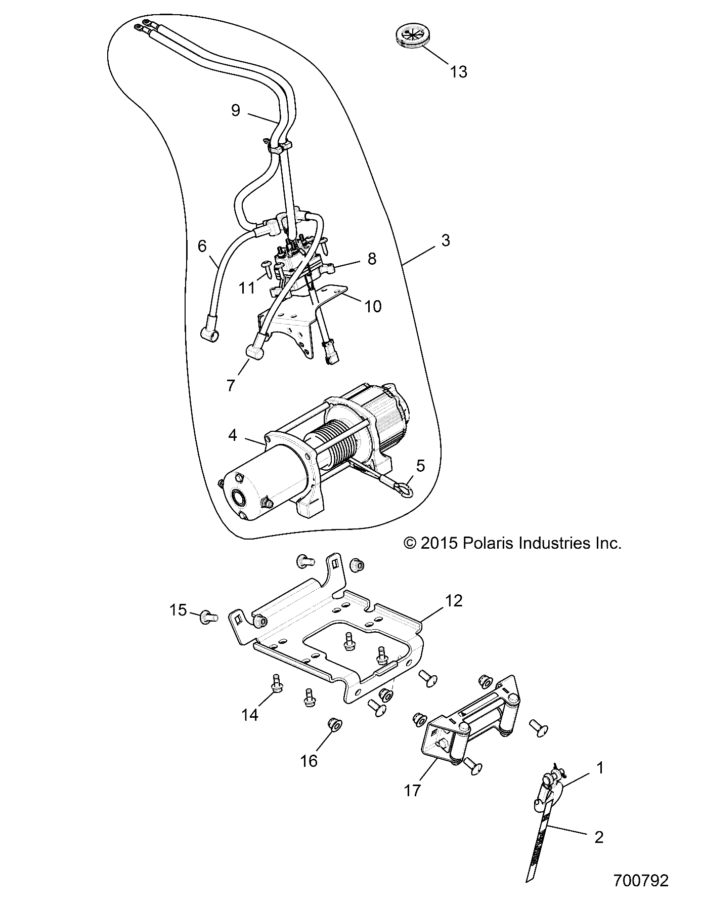 Foto diagrama Polaris que contem a peça 4013468-255