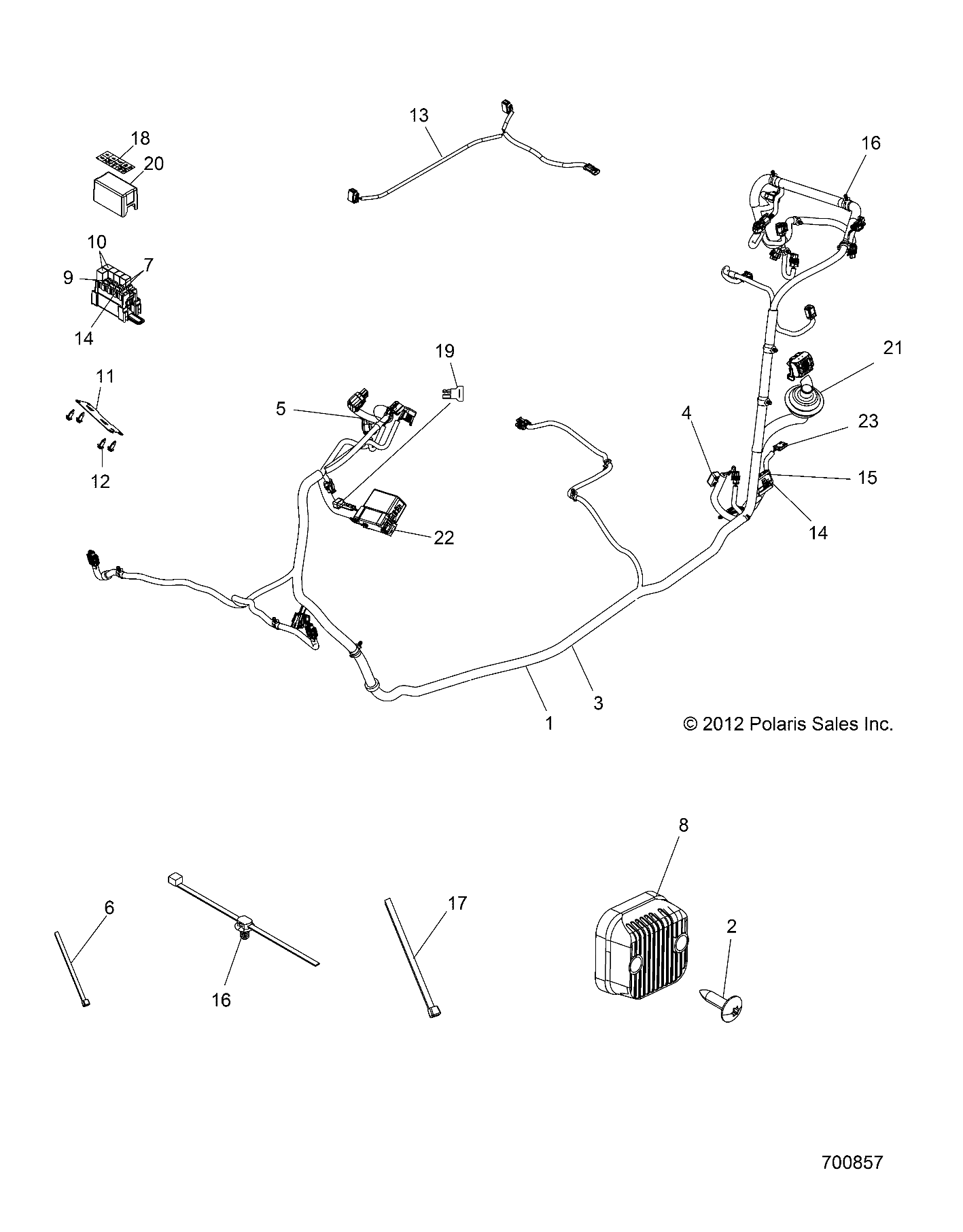 Foto diagrama Polaris que contem a peça 7177211