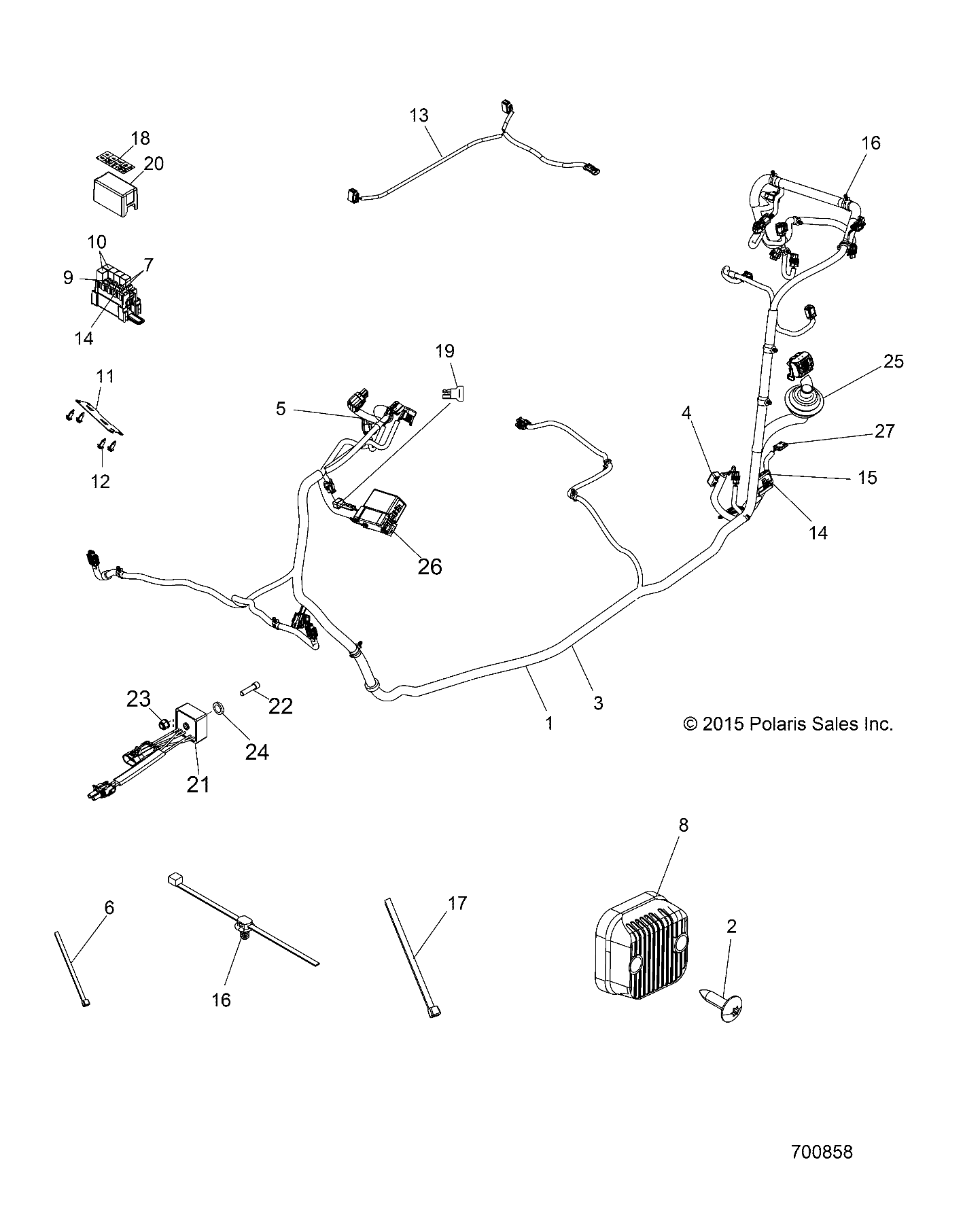 Foto diagrama Polaris que contem a peça 7176911