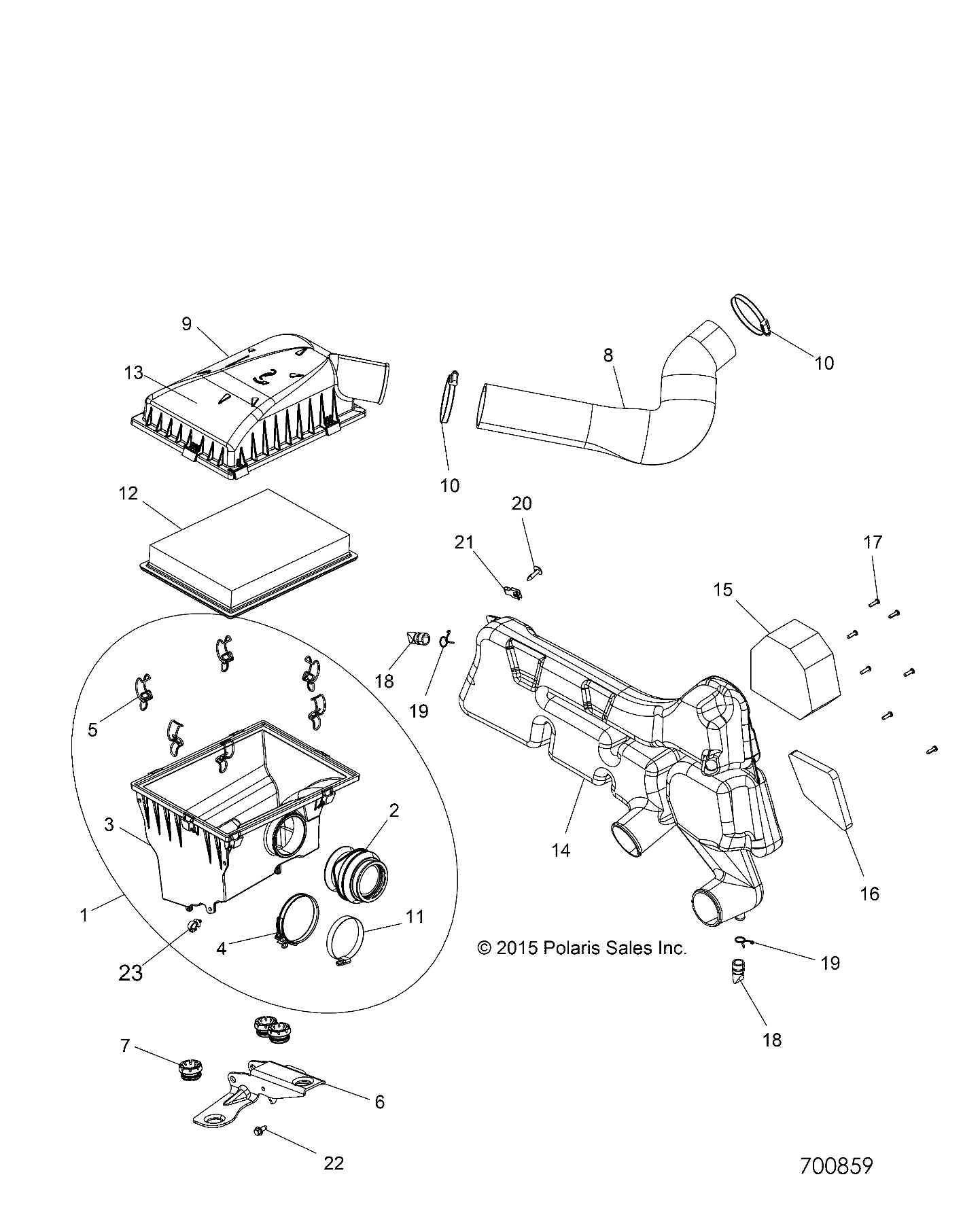 Foto diagrama Polaris que contem a peça 5414134