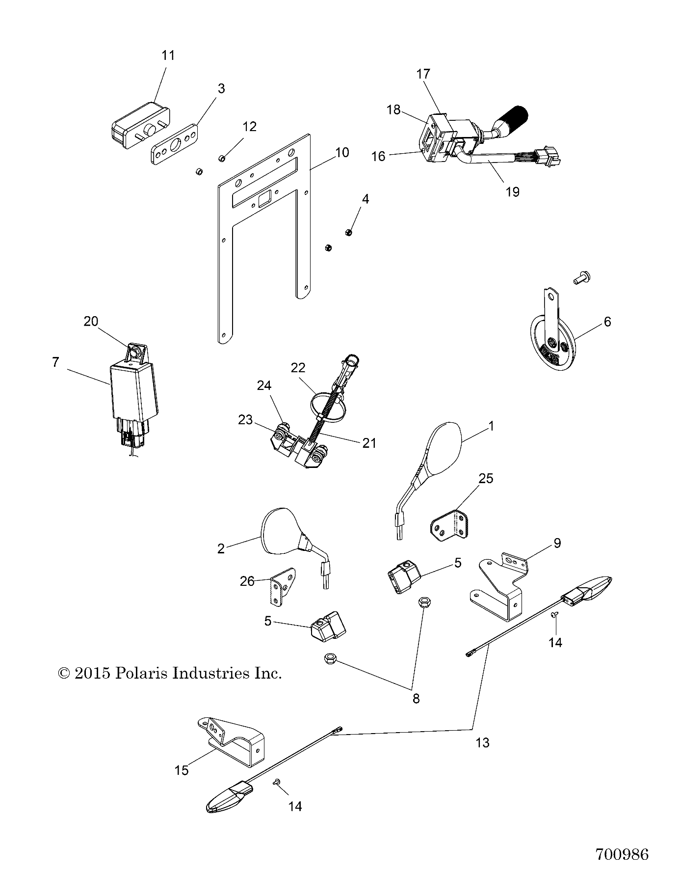 Foto diagrama Polaris que contem a peça 5260693-458