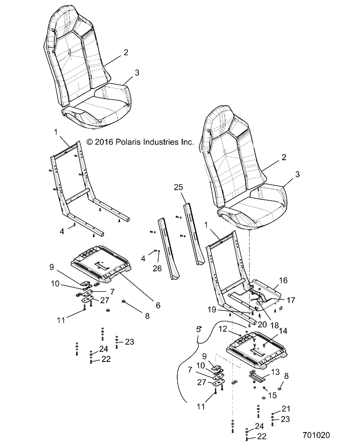 Part Number : 2688428 ASM-SEAT BACK S ORANGE/BLK